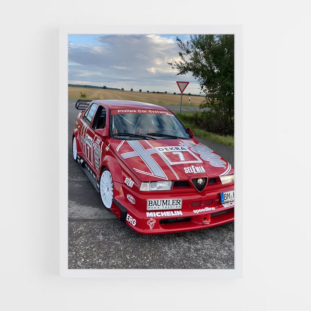 Poster invitation roues – affiche Alfa Romeo (vue 3)